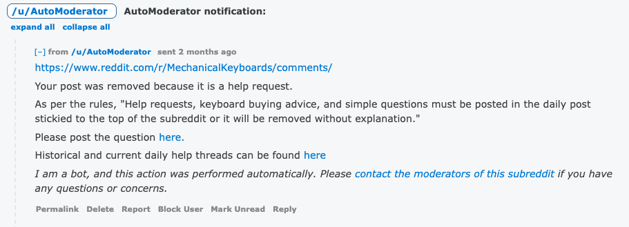 check mod message check mod message