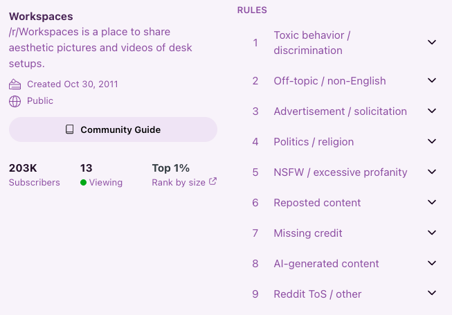 subreddit about and rules subreddit about and rules