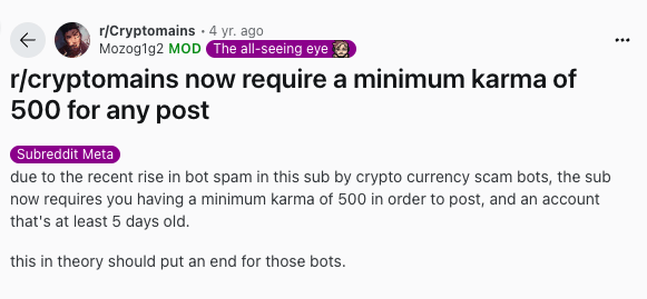 subreddit karma requirements subreddit karma requirements