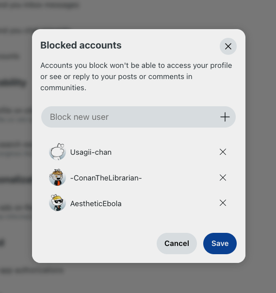 manage blocked accounts manage blocked accounts