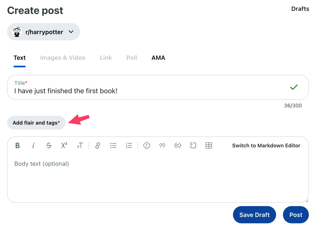 add flair to post